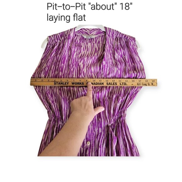 Tucker Silk Zebra Sleeveless Belted Dress Size M - Picture 7 of 9